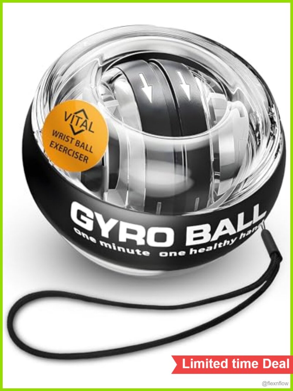 Gyro Ball Wrist Exerciser Zinc Rotor Hand Grip Strength Forearm Trainer